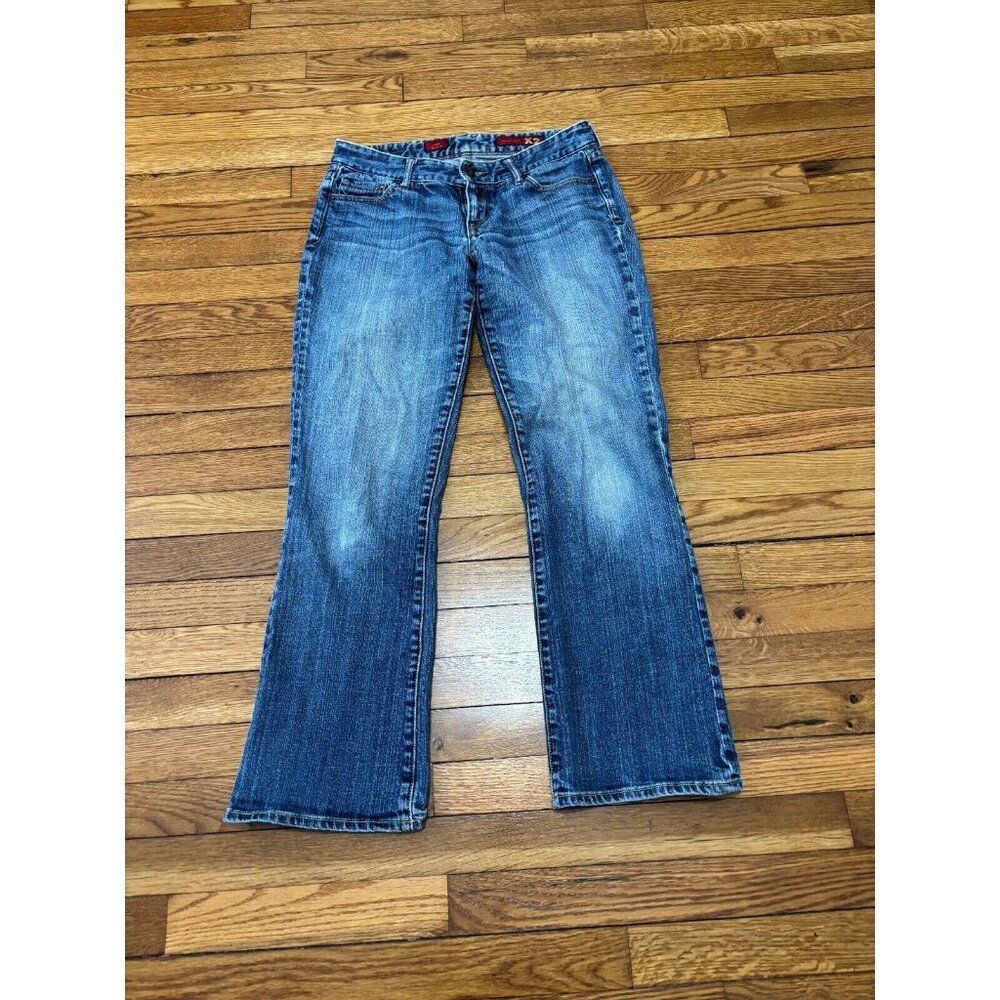 Express X2 Womens w10 Bootcut Jeans Size 6 Blue Stretch Denim Pants y2K 30x30